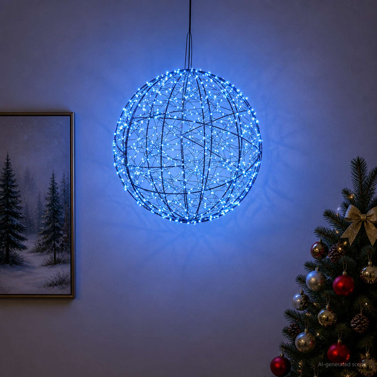 Kalėdų finialo šviesa 950 LED Mėlyna Skersmuo 60 x 63 cm