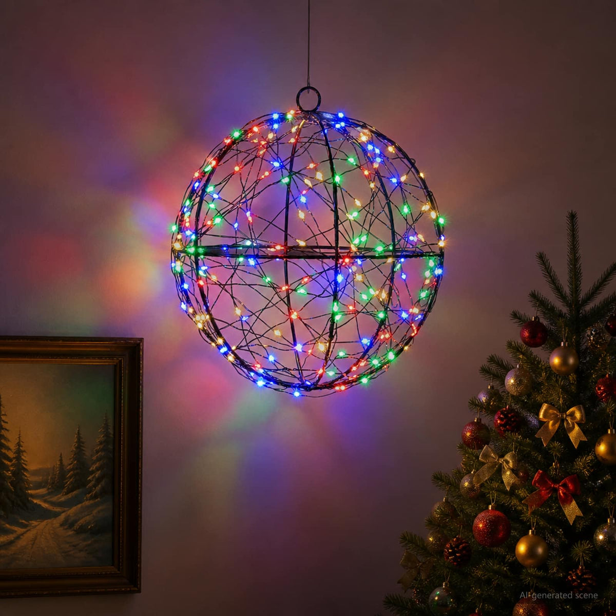 Kalėdų finialo šviesa 200 LED Įvairių spalvų
