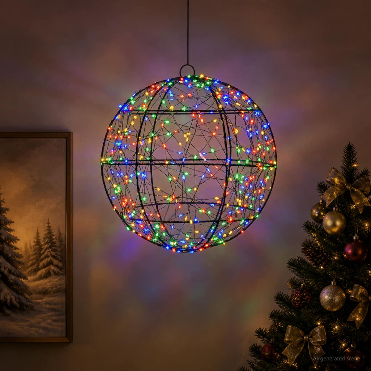 Kalėdų finialo šviesa 300 LED Įvairių spalvų
