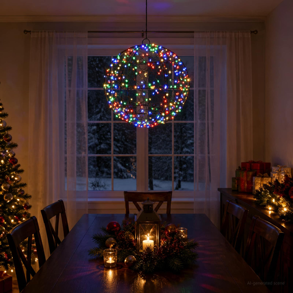 Kalėdų finialo šviesa 300 LED Įvairių spalvų