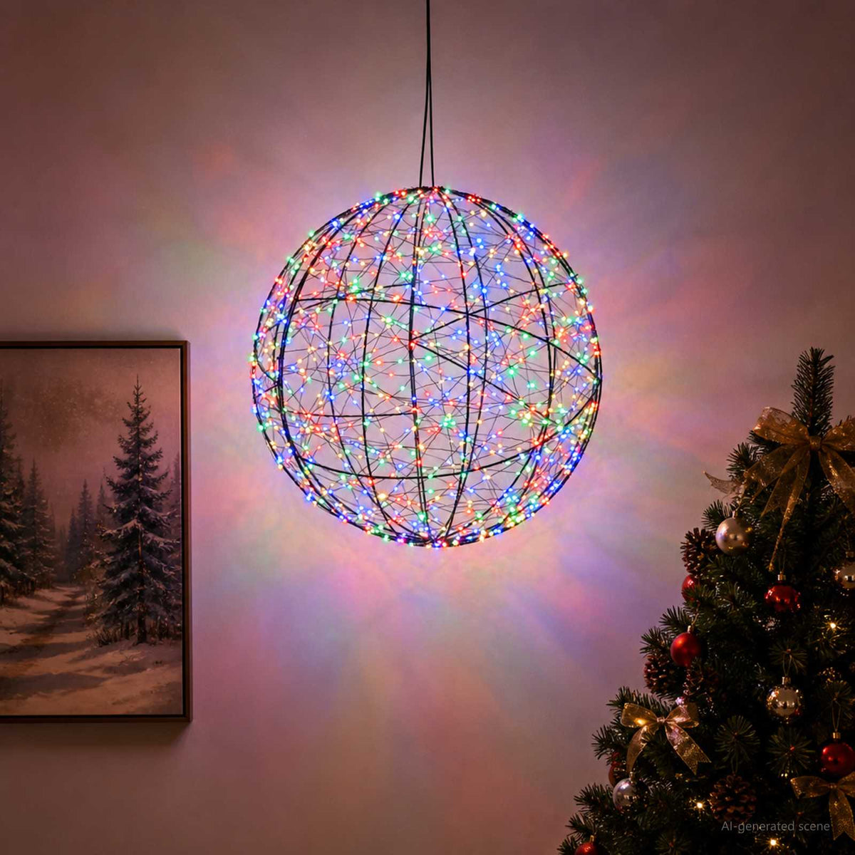 Kalėdų finialo šviesa 950 LED Įvairių spalvų