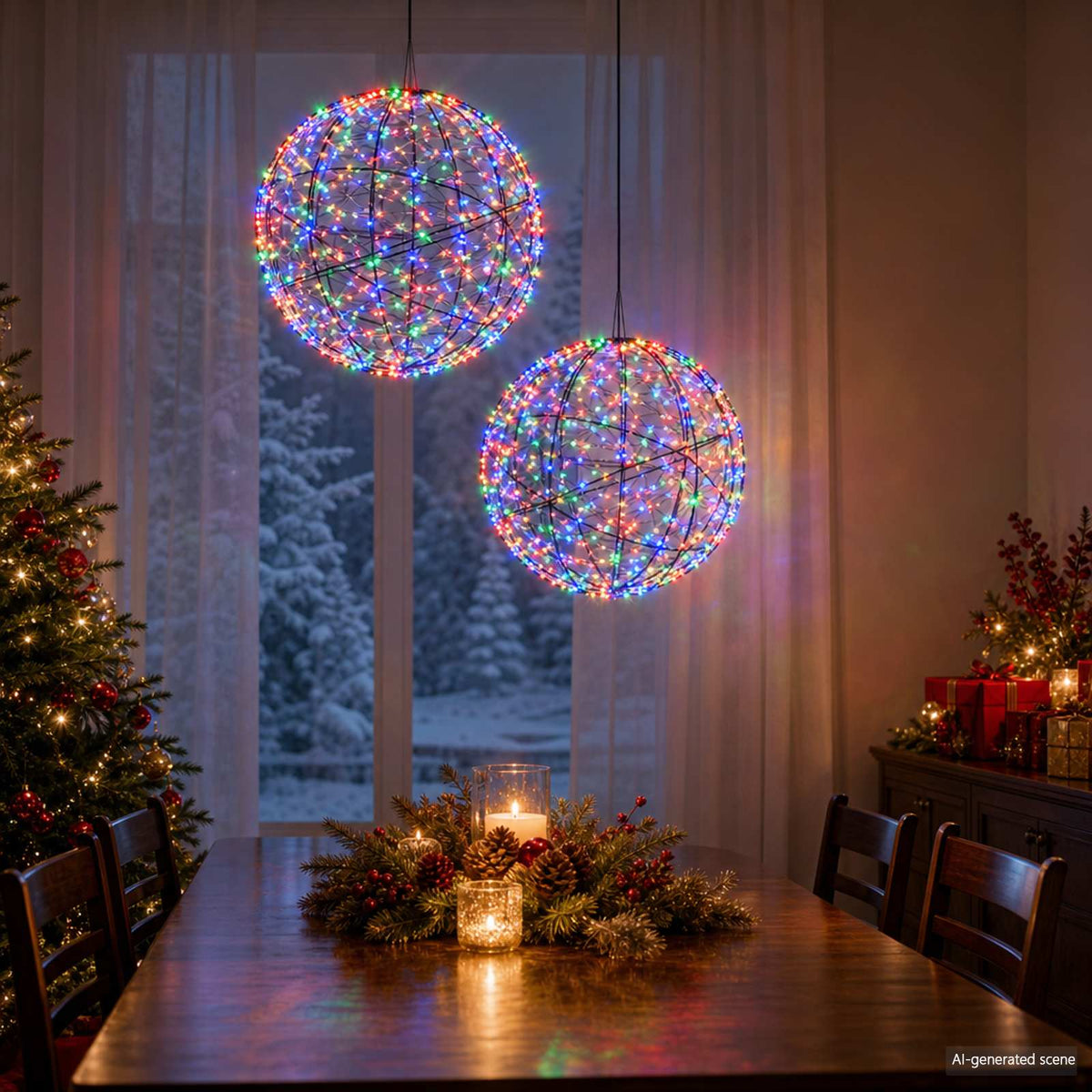 Kalėdų finialo šviesa 2 vnt. 1000 LED Įvairių spalvų