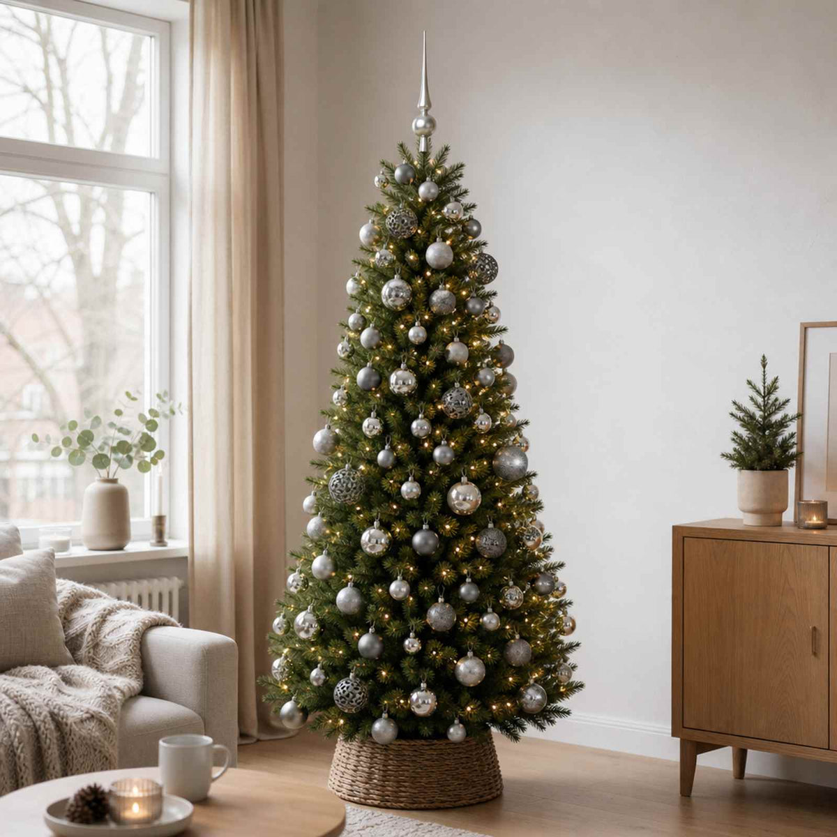 Kalėdinių Kraitės Rinkinys 120 vnt. Pilka Skersmuo 6 cm