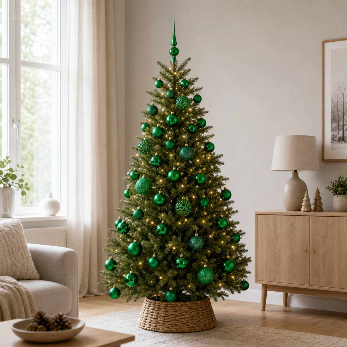 Kalėdinių Kraitės Rinkinys 61 vnt. Žalia Skersmuo 6 cm