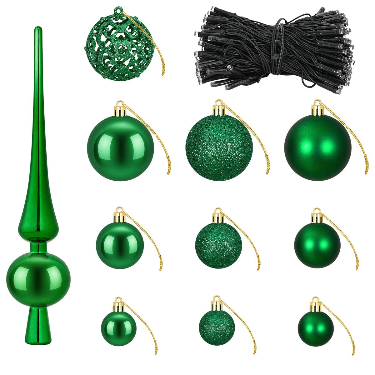 Kalėdinių Kraitės Rinkinys 61 vnt. Žalia Skersmuo 6 cm