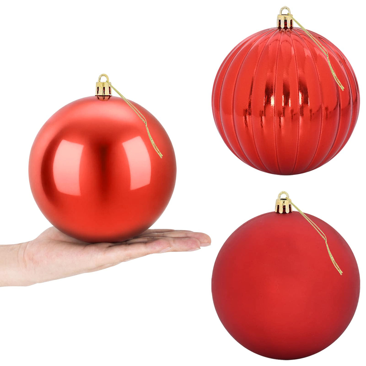Kalėdinių kamuoliukų rinkinys XL 9 vnt. Raudona Skersmuo 15 cm
