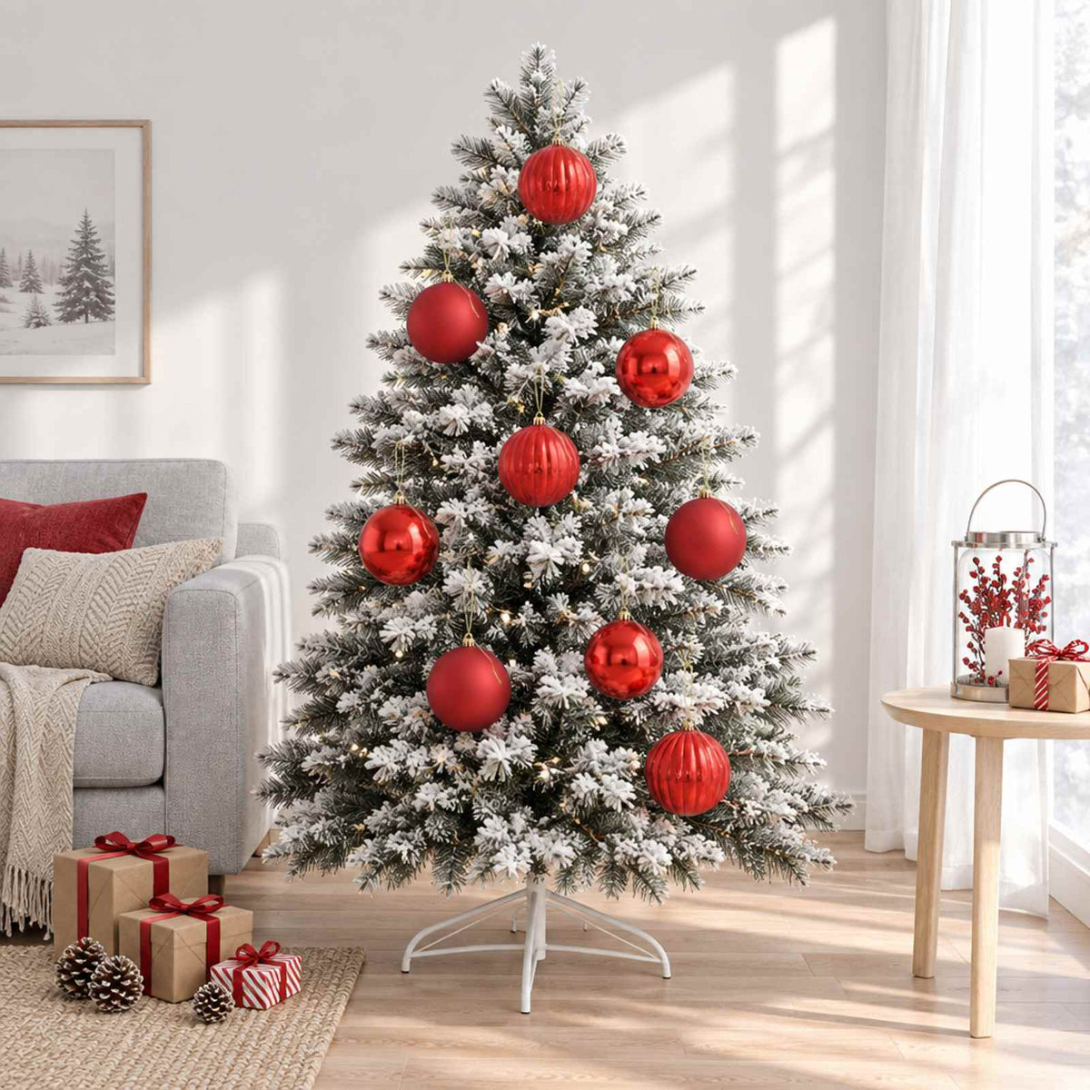 Kalėdinių rutulių rinkinys XXL 4 vnt. Raudona Skersmuo 20 cm
