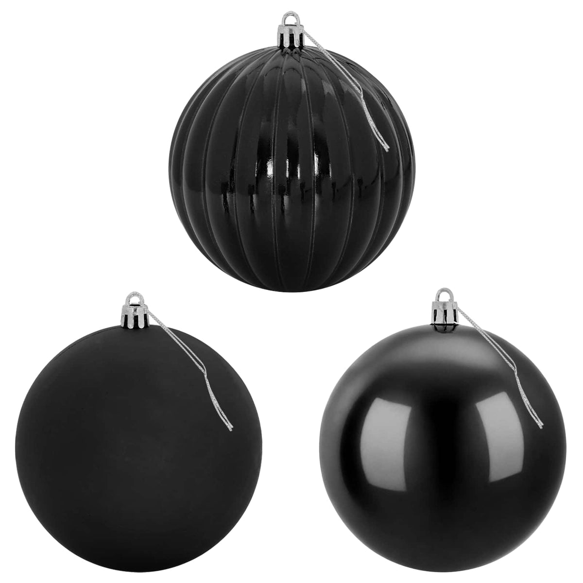 Kalėdinių kamuoliukų rinkinys XL 9 vnt. Juoda Skersmuo 15 cm