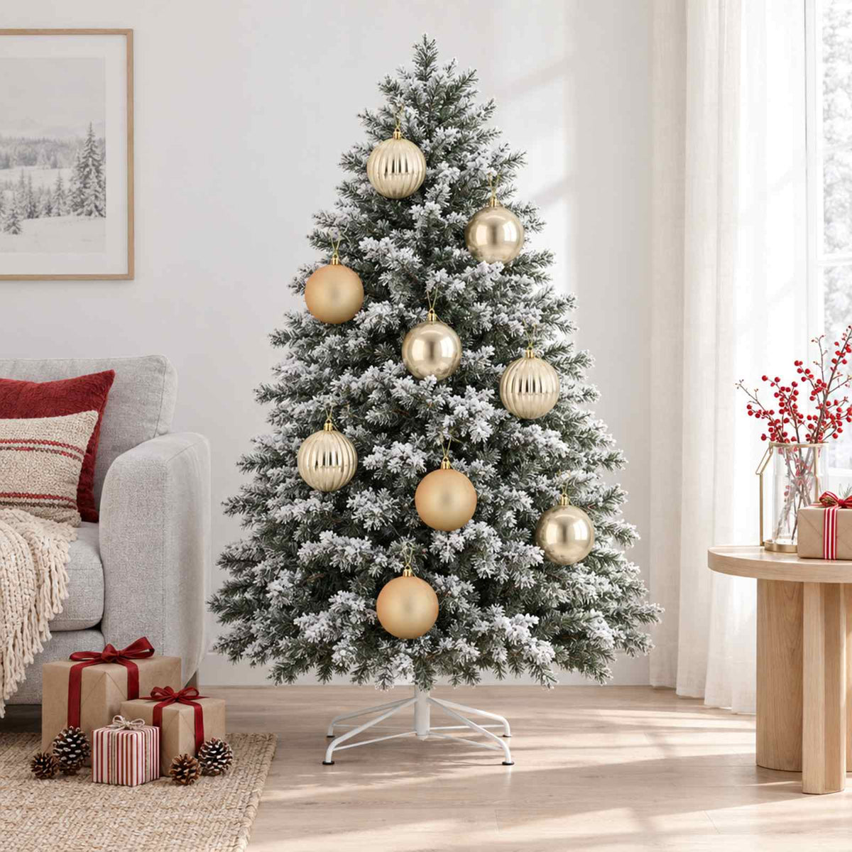 Kalėdinių rutulių rinkinys XXL 4 vnt. Auksinė Skersmuo 20 cm