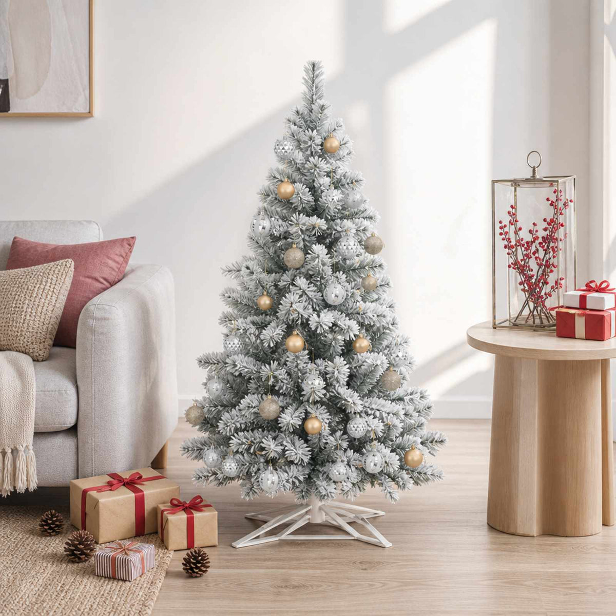 Kalėdų kamuoliukų rinkinys 32 vnt. Auksinė Ø 6 cm Plastmasė