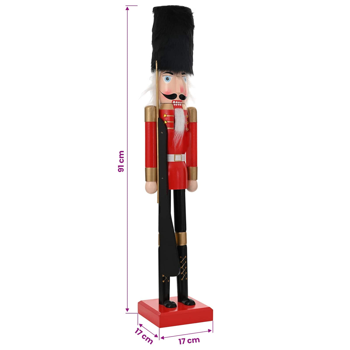 Kalėdų riešutų gliaudytojas TURKU Raudona ir juoda 91 cm