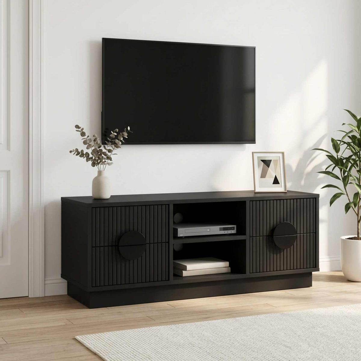 Televizoriaus spintelė VENRAY 101 x 36,5 x 40 cm Juoda