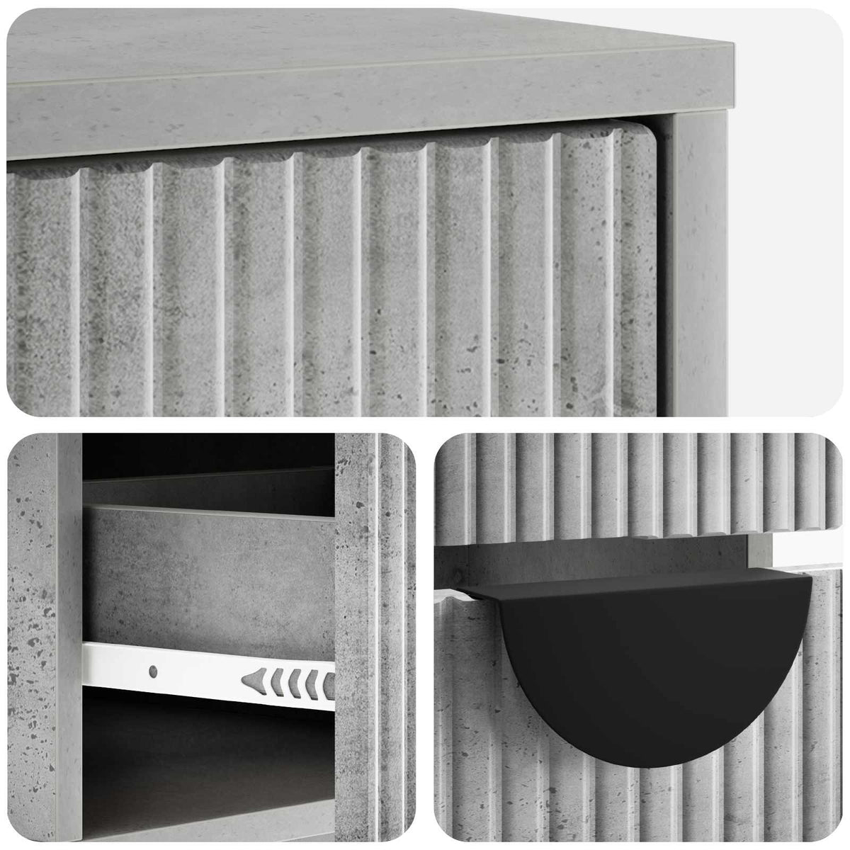Televizoriaus spintelė VENRAY 101 x 36,5 x 40 cm Betono pilka