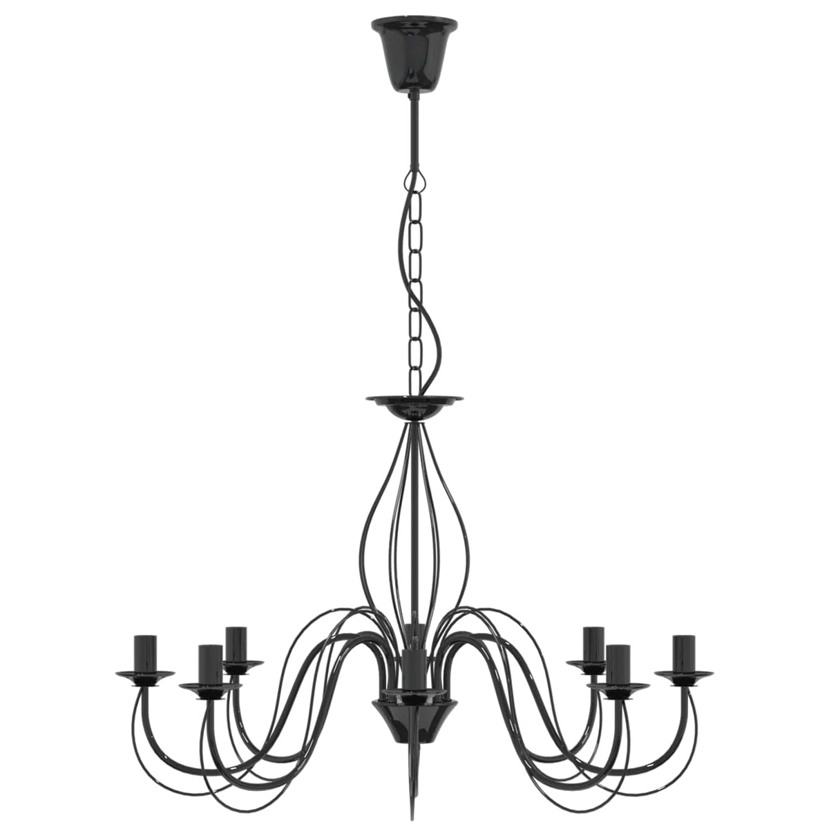 Reguliuojamas sietynas E14 Metalas Juoda Ø 78 x 101 cm