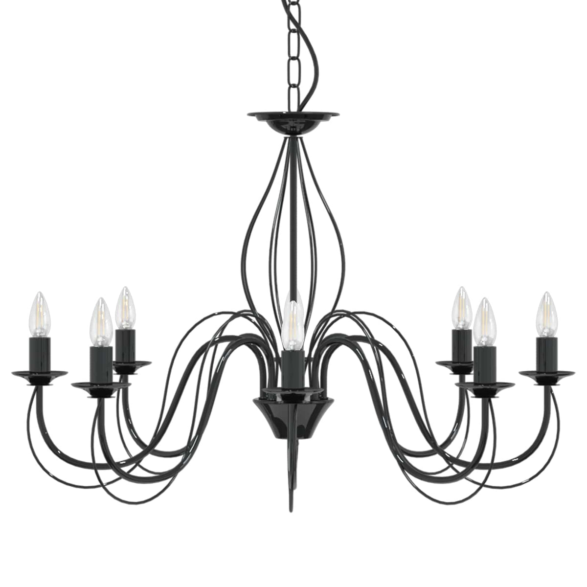 Reguliuojamas sietynas E14 Metalas Juoda Ø 78 x 101 cm