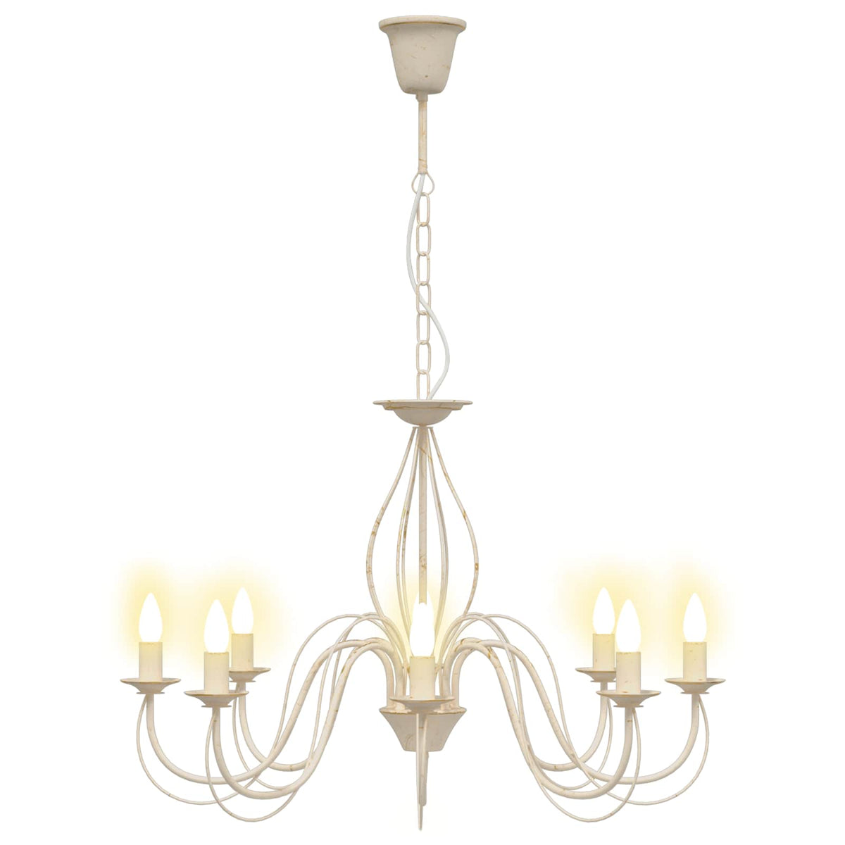 Reguliuojamas sietynas E14 Metalas Antikinė balta Ø 78 x 101 cm