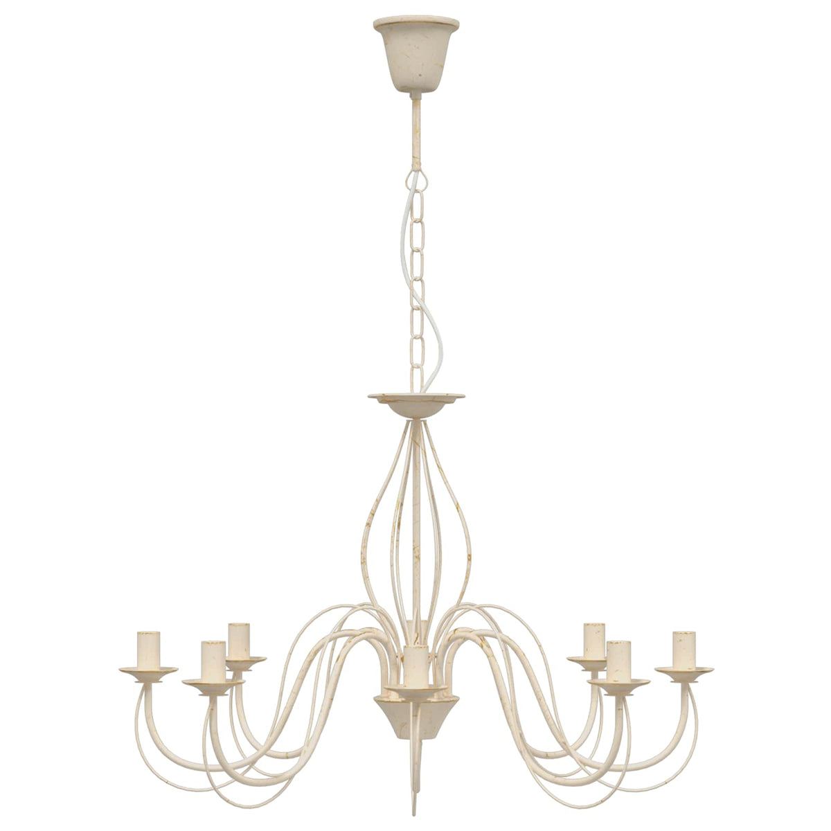 Reguliuojamas sietynas E14 Metalas Antikinė balta Ø 78 x 101 cm
