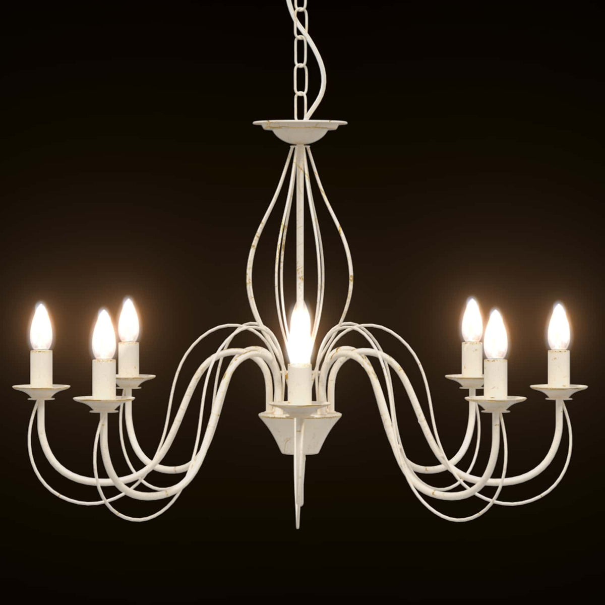 Reguliuojamas sietynas E14 Metalas Antikinė balta Ø 78 x 101 cm