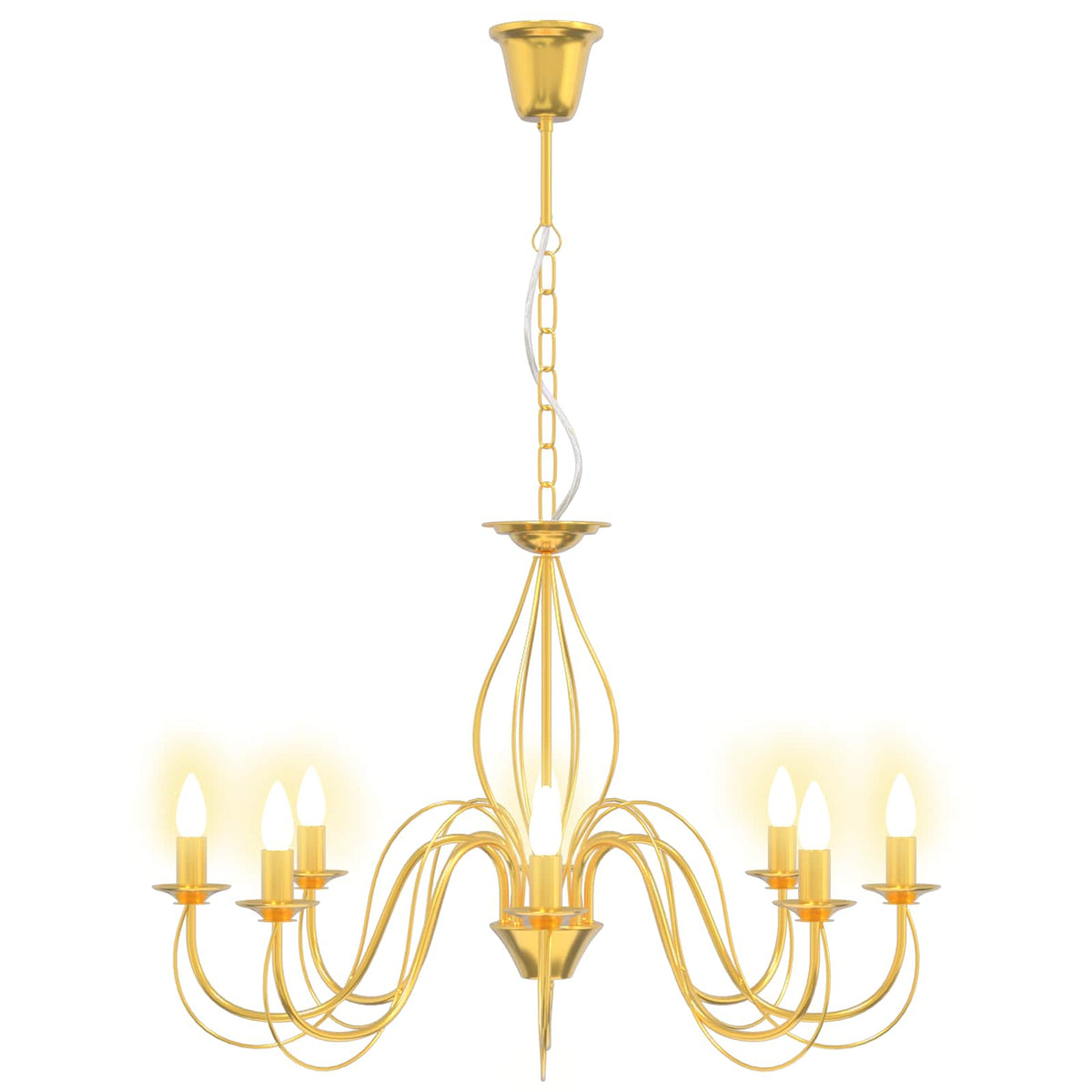 Reguliuojamas sietynas E14 Metalas Auksinė Ø 78 x 101 cm