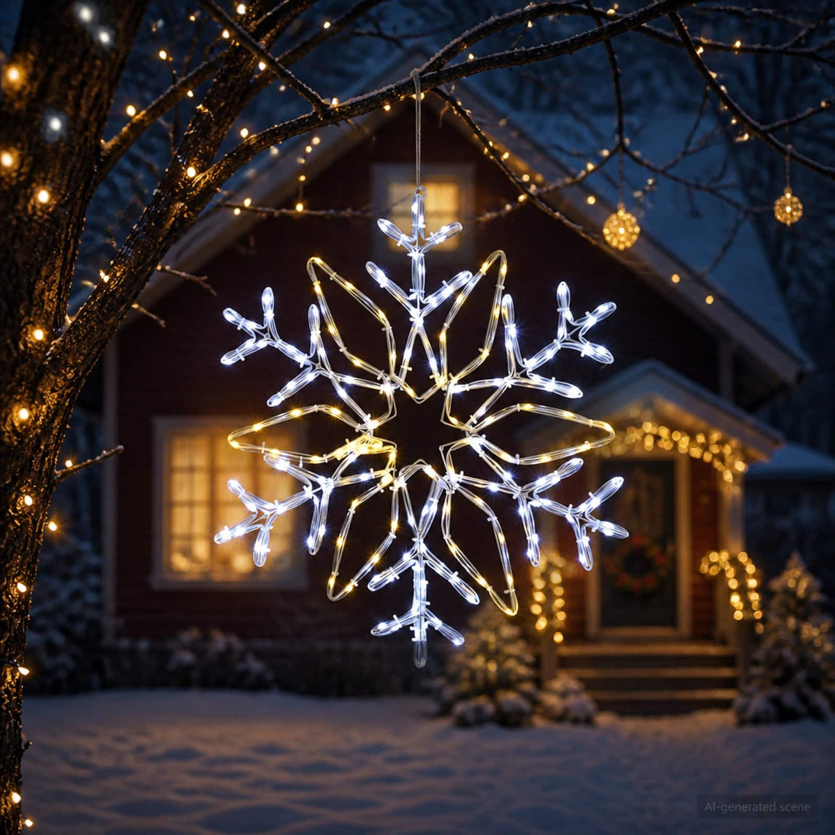 Kalėdinės snaigės lemputės LOVIISA 140 LED Šalta balta Ø 55 cm