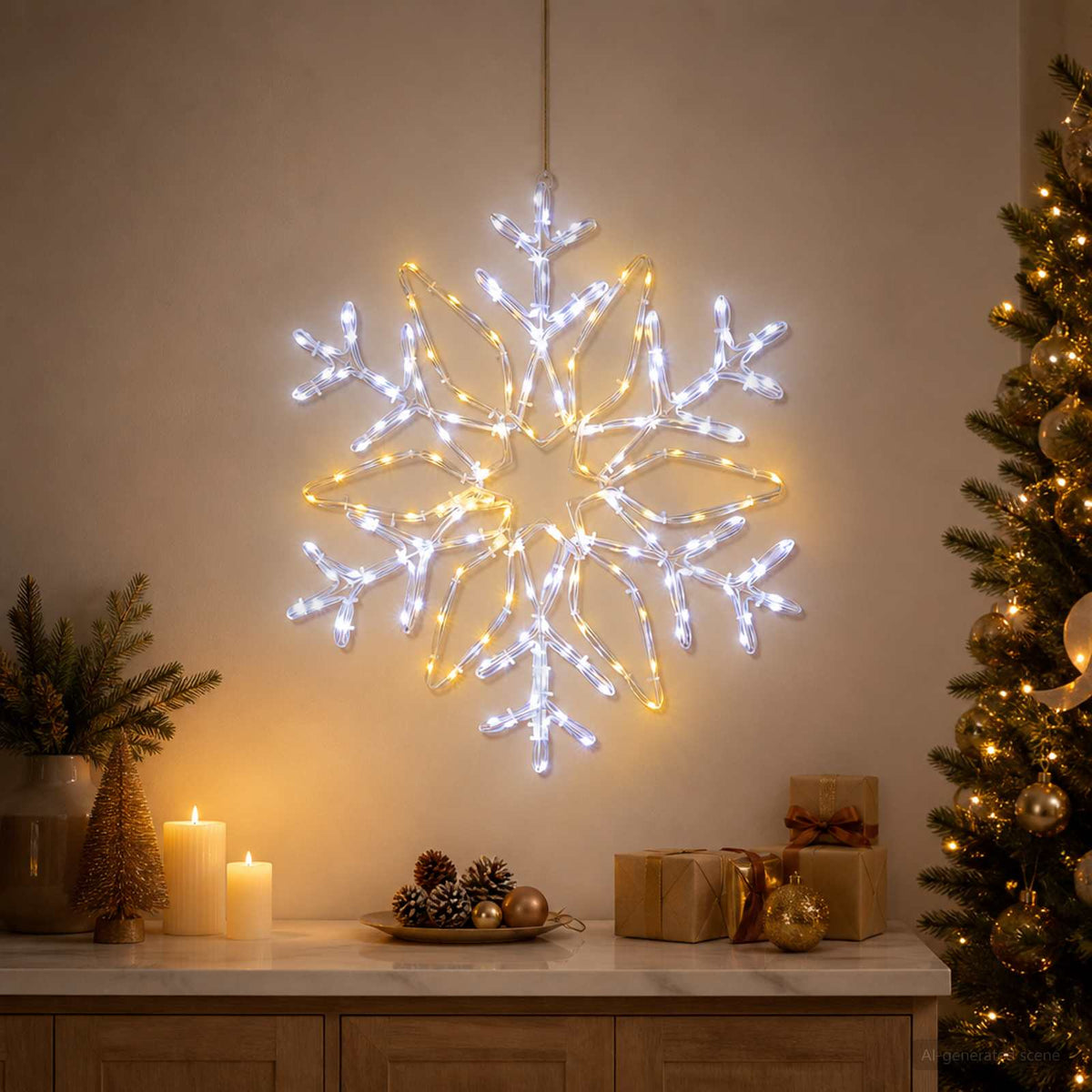 Kalėdinės snaigės lemputės LOVIISA 140 LED Šalta balta Ø 55 cm