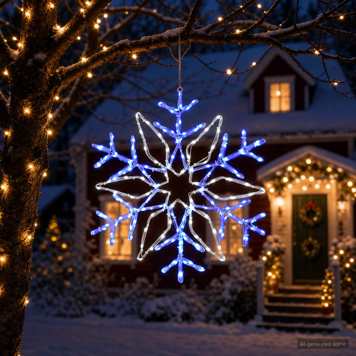Kalėdinės snaigės lemputės LOVIISA 140 LED Šalta balta Ø 55 cm