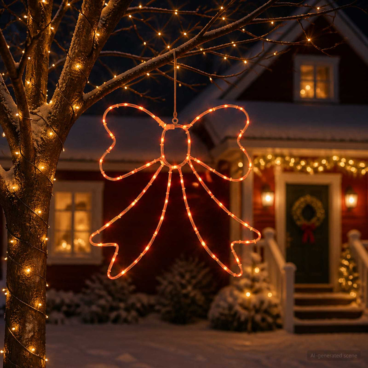 LED šviesos žarnos kaspinas LOVIISA 70 LED Raudona 50 x 51 cm