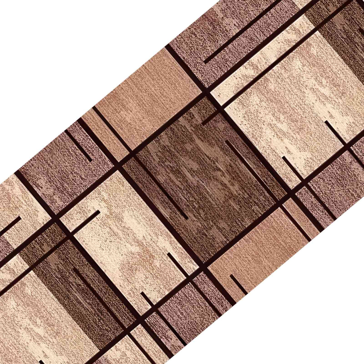 Laiptų kilimėliai 15 vnt. 76 x 20 cm Ruda Poliesteris