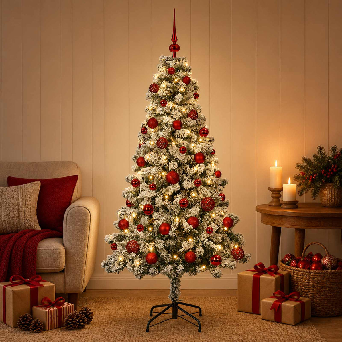 Dirbtinė Kalėdų eglutė su burbulais 150 cm 150 LED Šilta balta