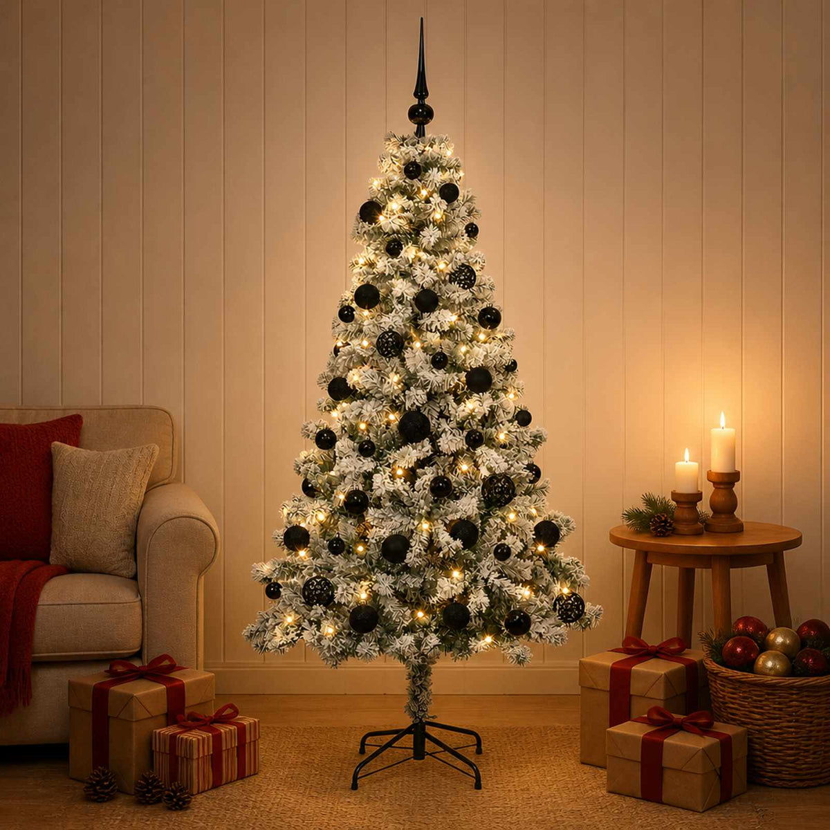 Dirbtinė Kalėdų eglutė su burbulais 150 cm 150 LED Šilta balta