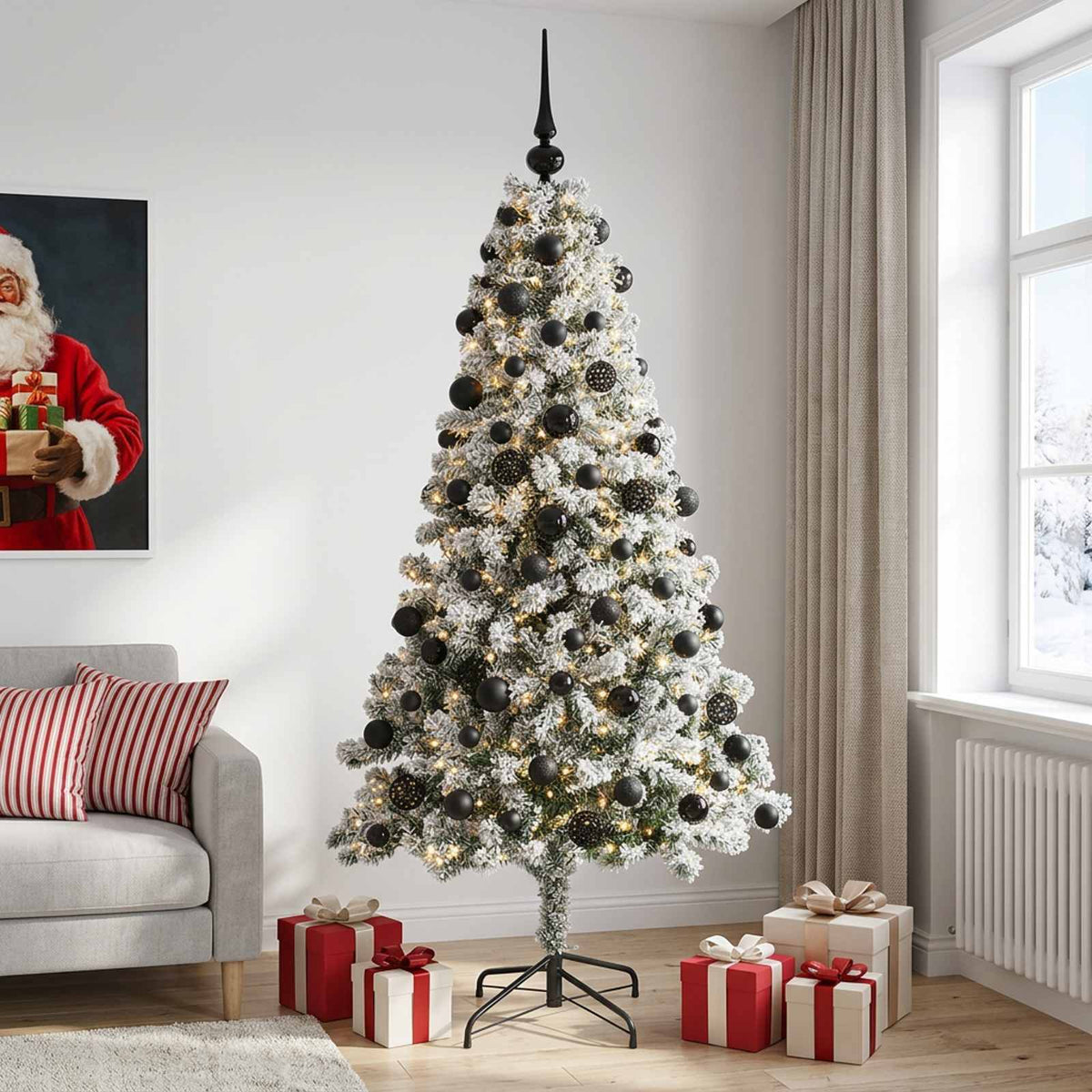 Dirbtinė Kalėdų eglutė su burbulais 180 cm 300 LED Šilta balta