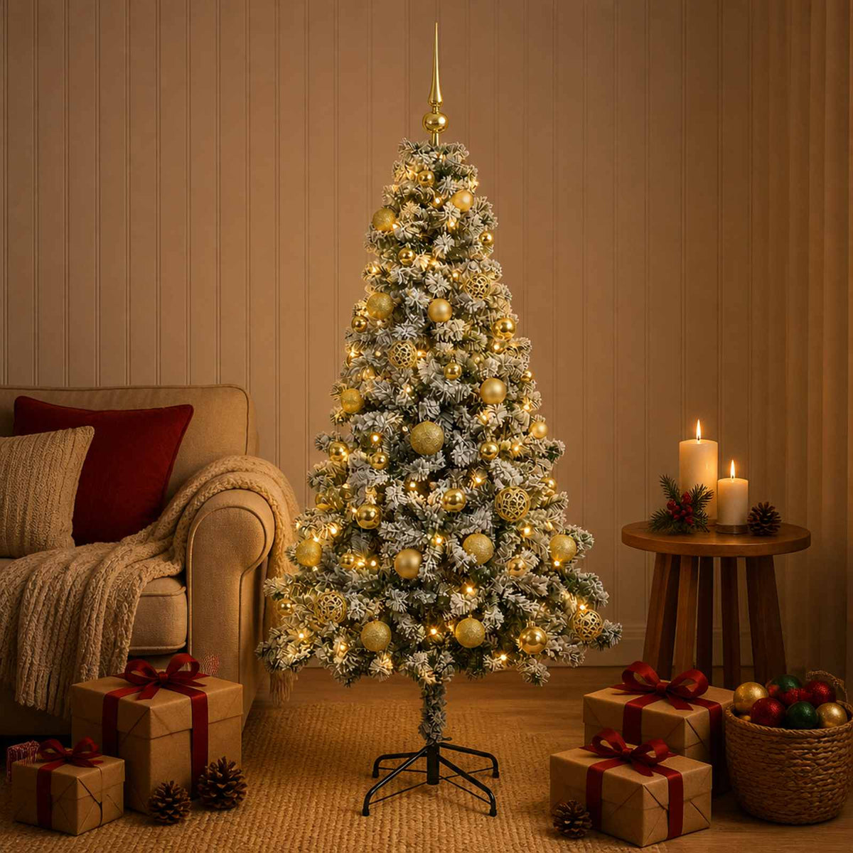 Dirbtinė Kalėdų eglutė su burbulais 150 cm 150 LED Šilta balta