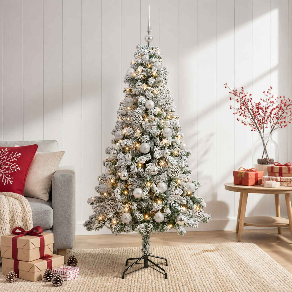 Dirbtinė Kalėdų eglutė su burbulais 150 cm 150 LED Šilta balta