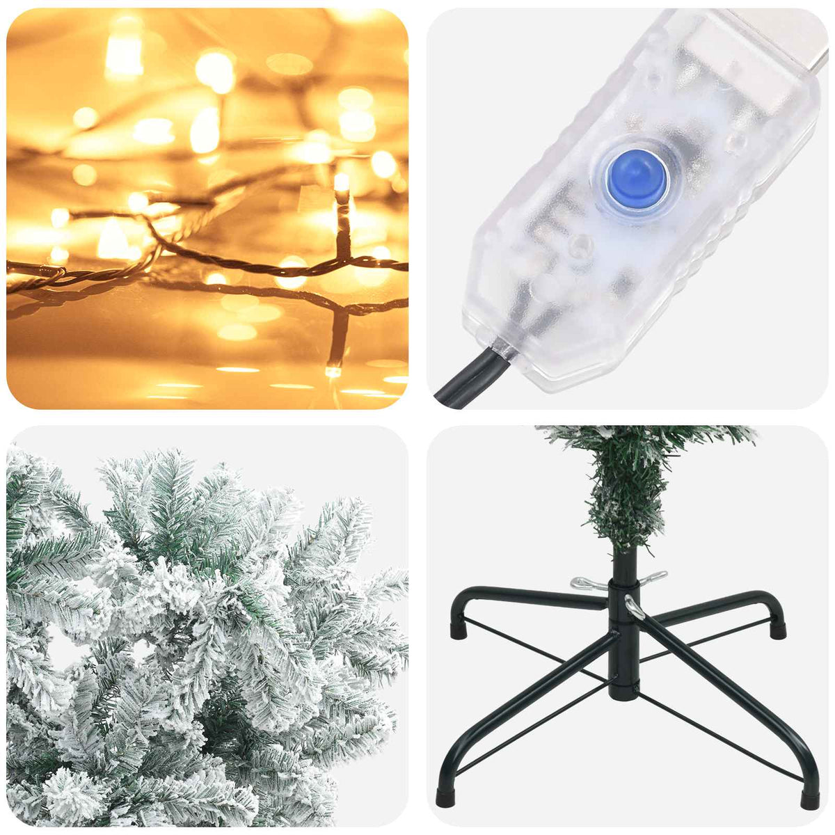 Apverstas dirbtinis Kalėdų eglutė su šakomis 120 cm 150 LED