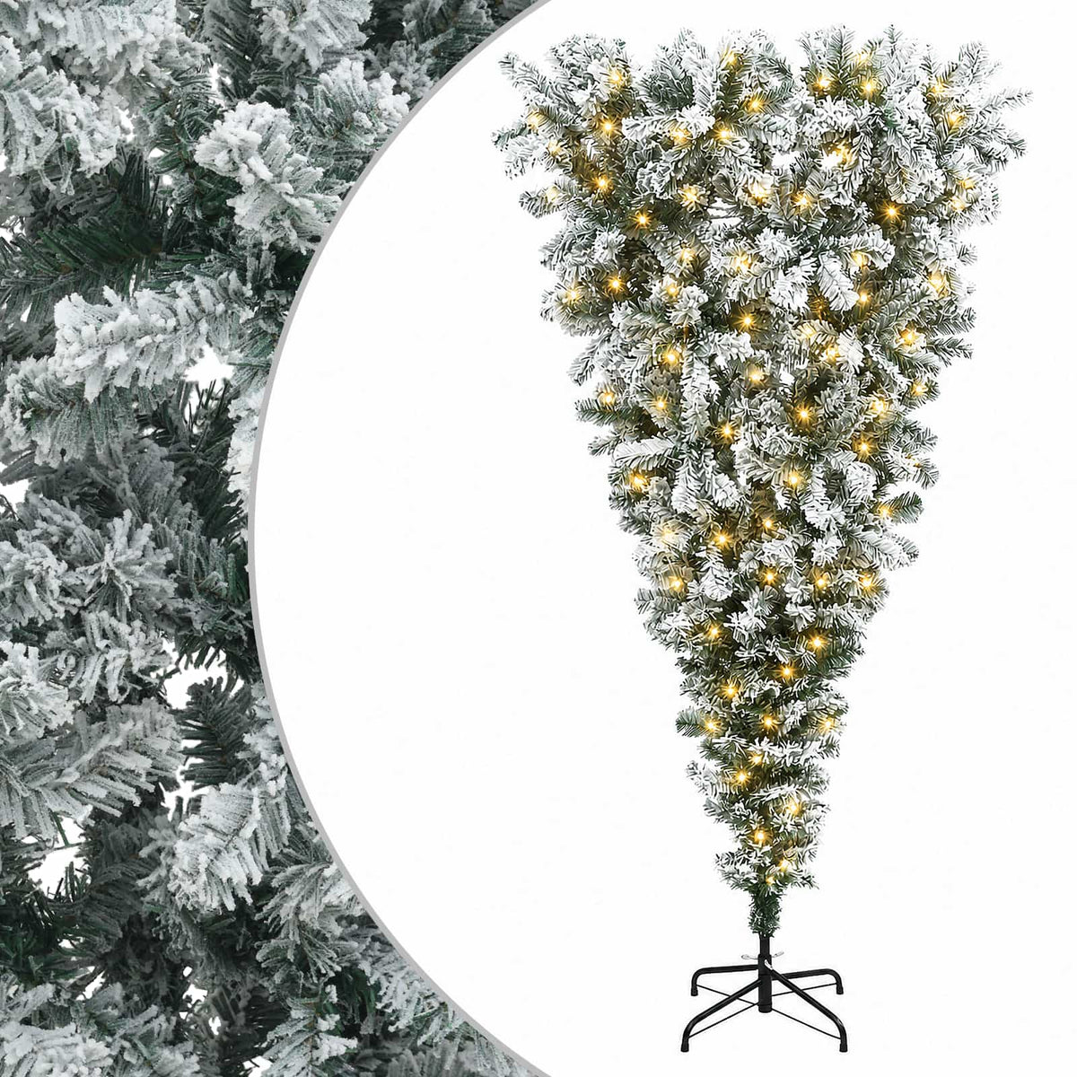 Apverstas dirbtinis Kalėdų eglutė su šakomis 180 cm 300 LED