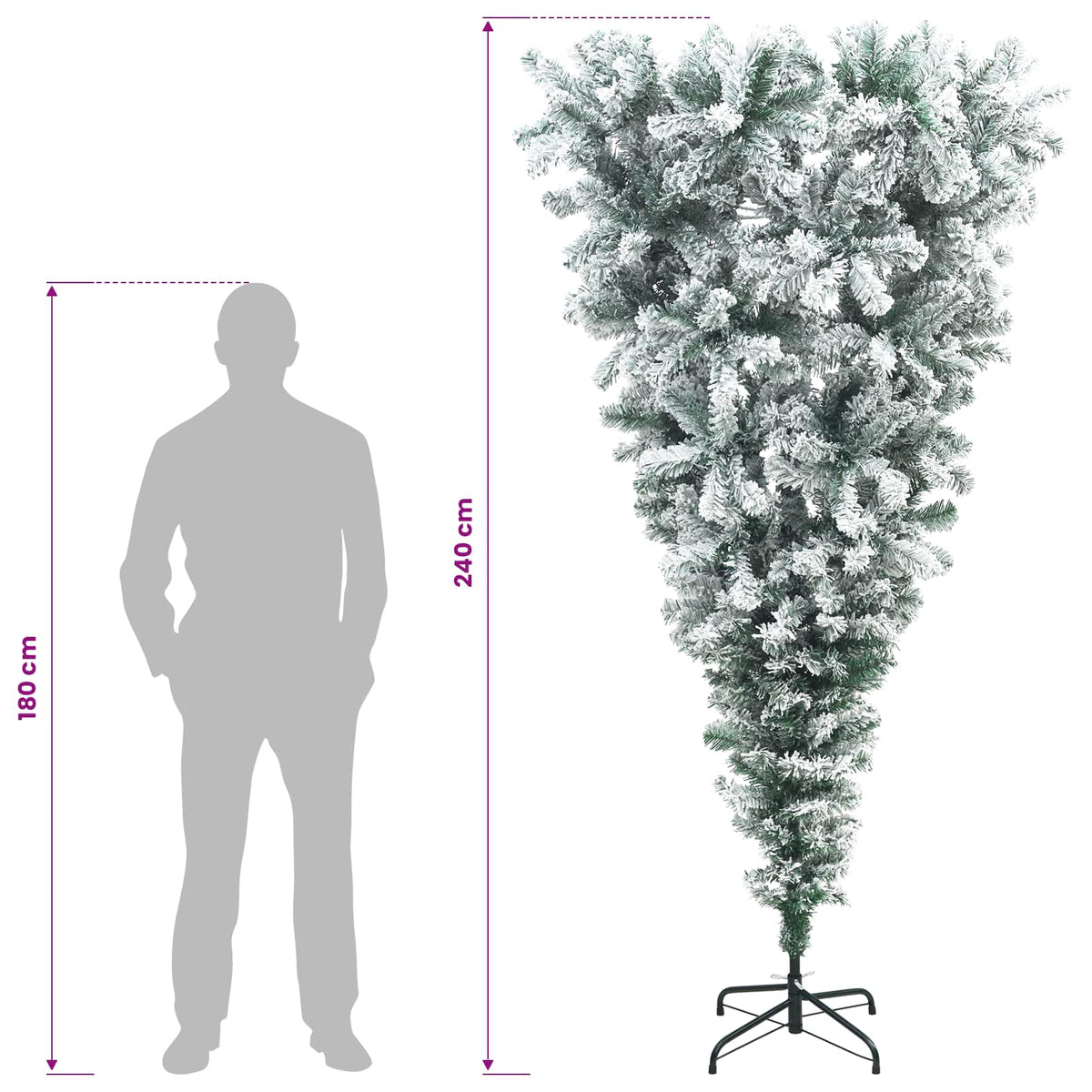 Apversta dirbtinė sulankstoma Kalėdų eglutė 240 cm 300 LED