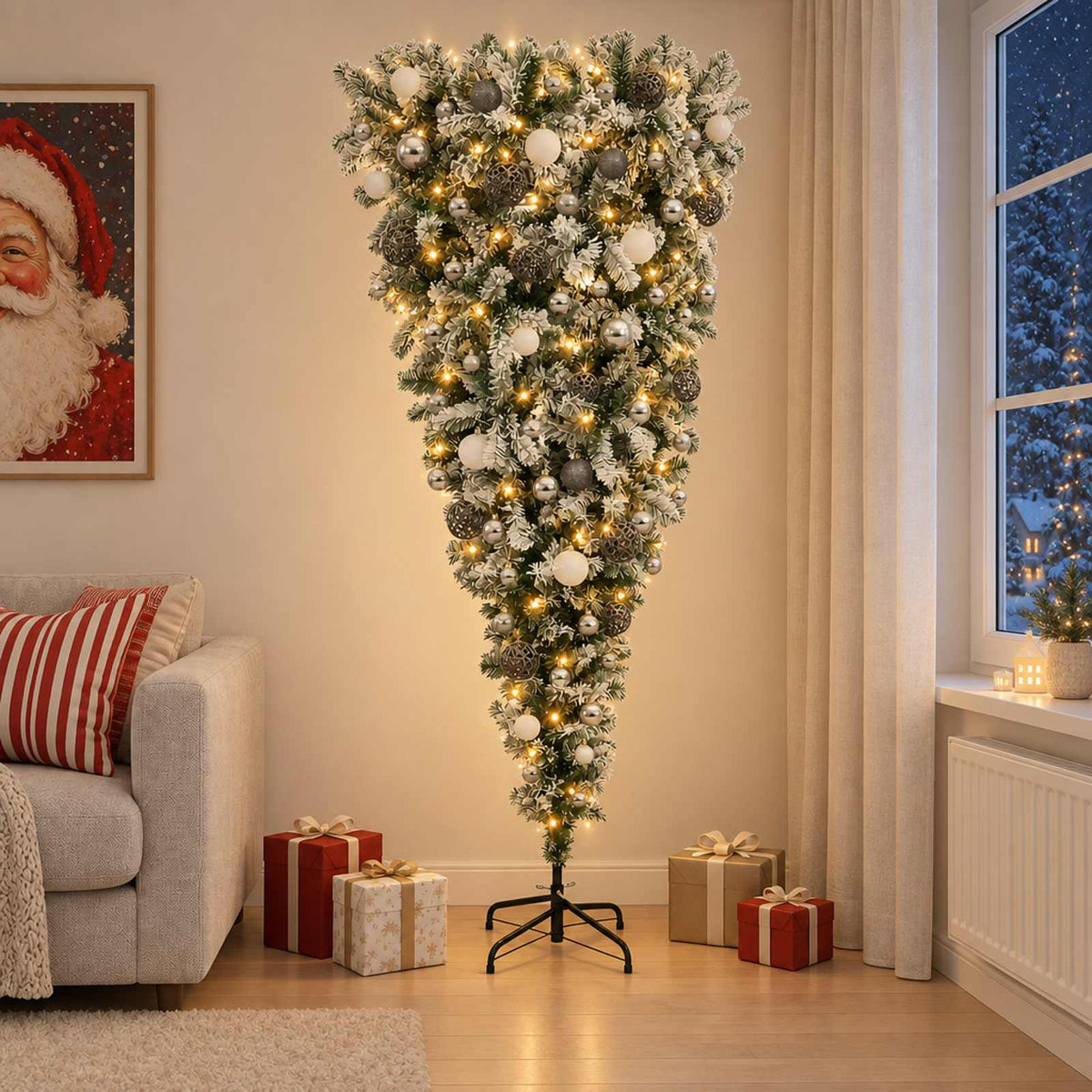 Dirbtinė kalėdinė eglutė su rutuliuku 240 cm 300 LED