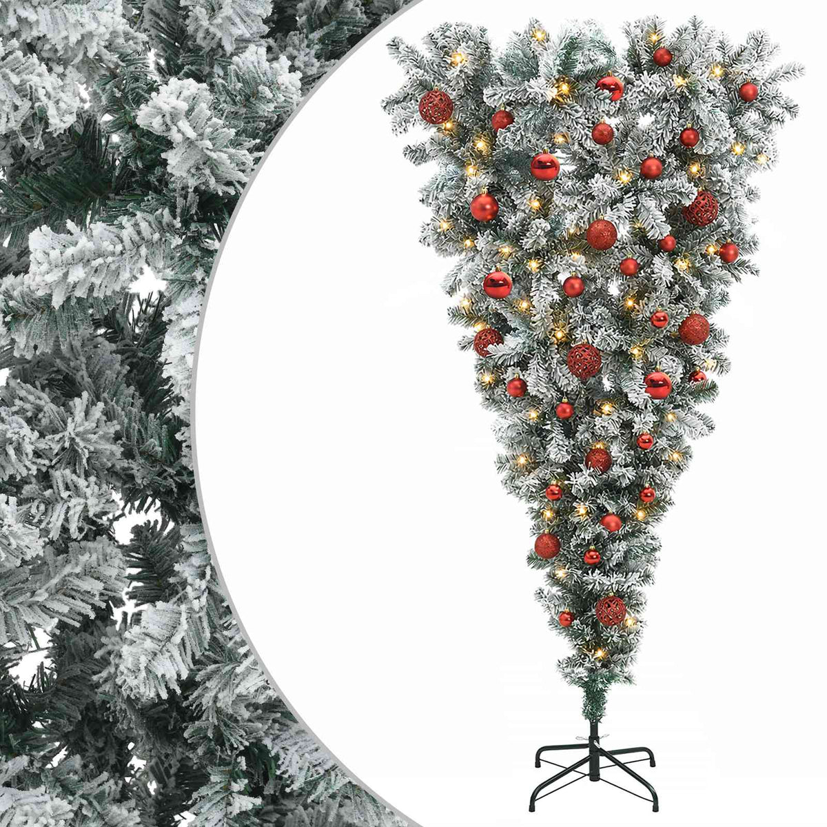 Apverstas dirbtinis Kalėdų eglutė su šakomis 120 cm 150 LED
