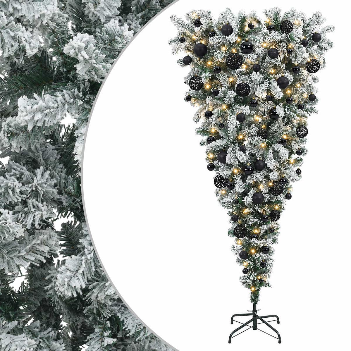 Apverstas dirbtinis Kalėdų eglutė su šakomis 210 cm 300 LED