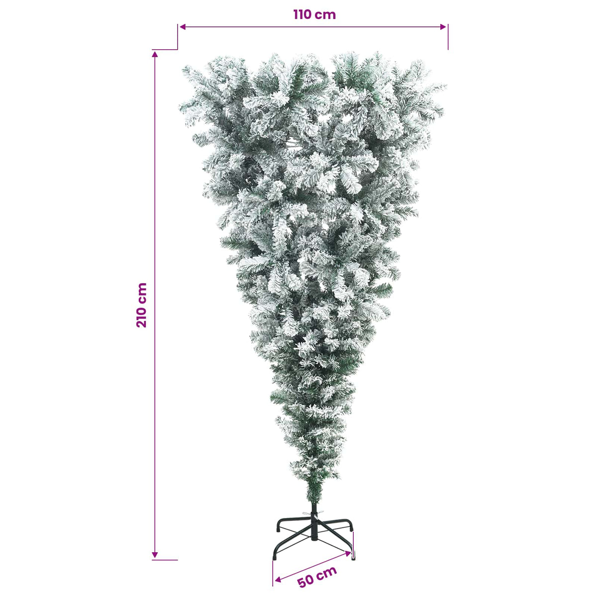Apverstas dirbtinis Kalėdų eglutė su šakomis 210 cm 300 LED