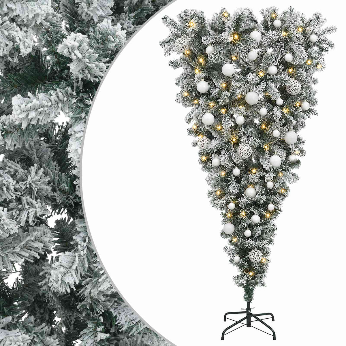 Apverstas dirbtinis Kalėdų eglutė su šakomis 120 cm 150 LED