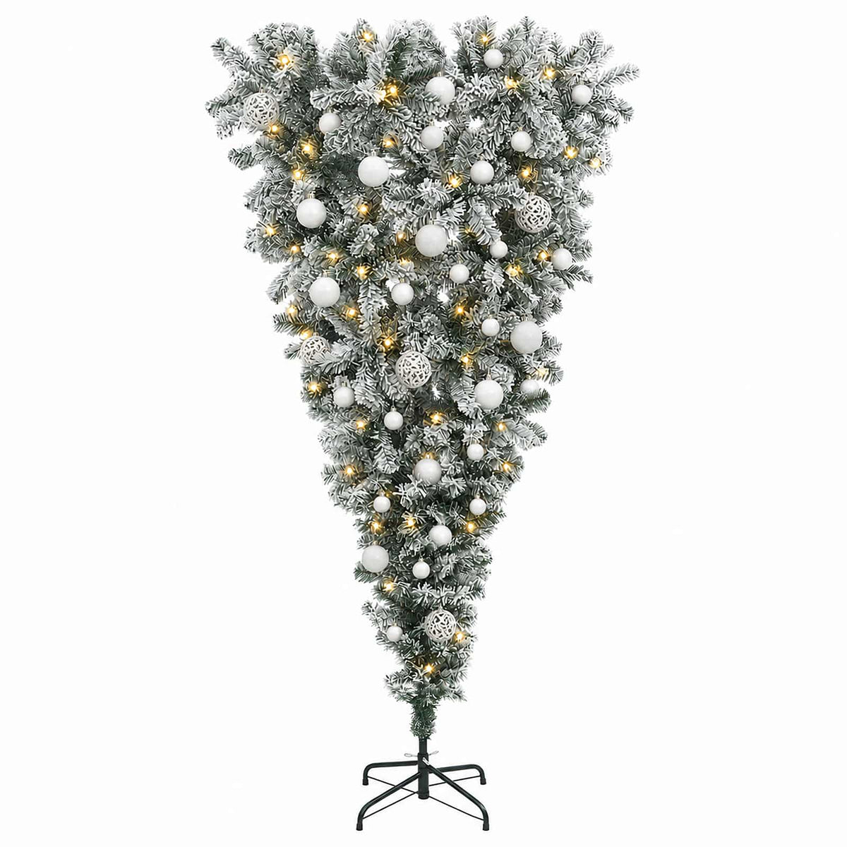 Apverstas dirbtinis Kalėdų eglutė su šakomis 150 cm 150 LED