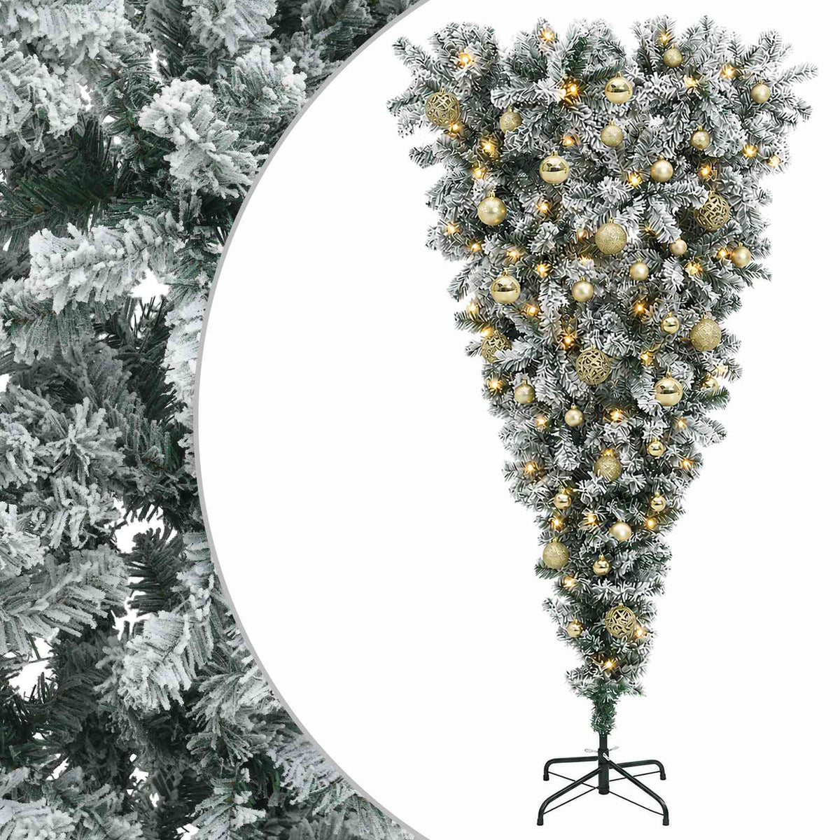 Apverstas dirbtinis Kalėdų eglutė su šakomis 120 cm 150 LED