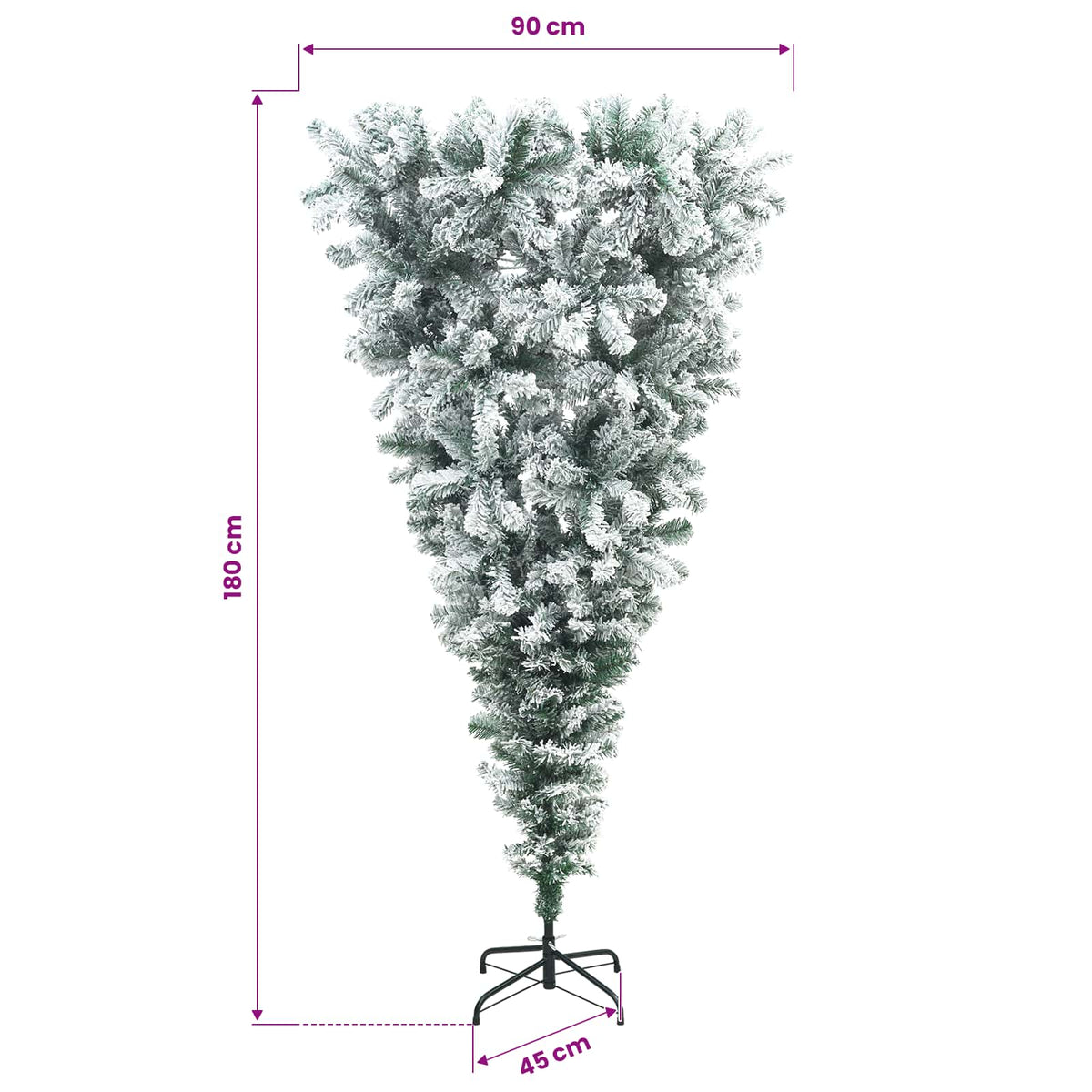 Apverstas dirbtinis Kalėdų eglutė su šakomis 180 cm 300 LED