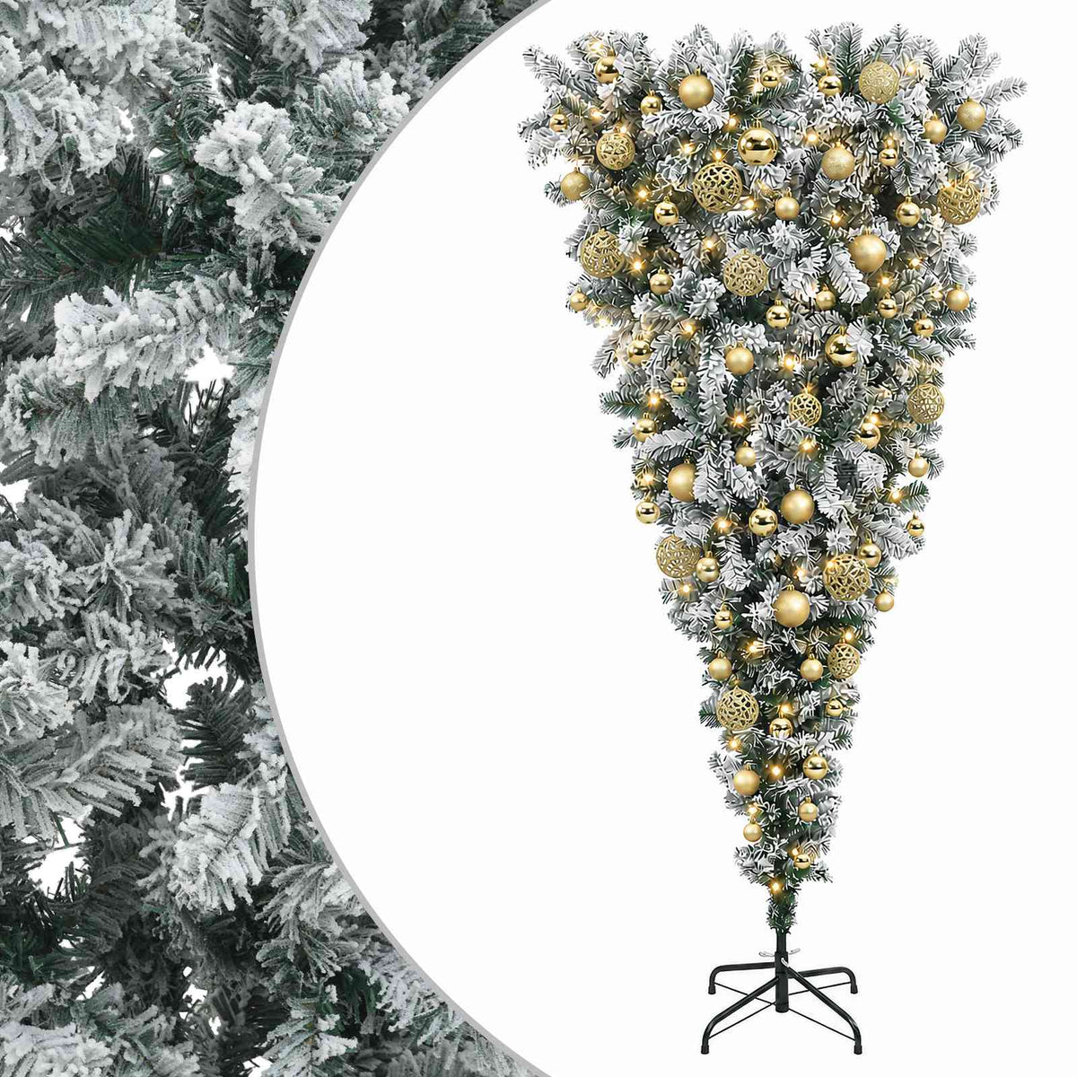 Apverstas dirbtinis Kalėdų eglutė su šakomis 210 cm 300 LED