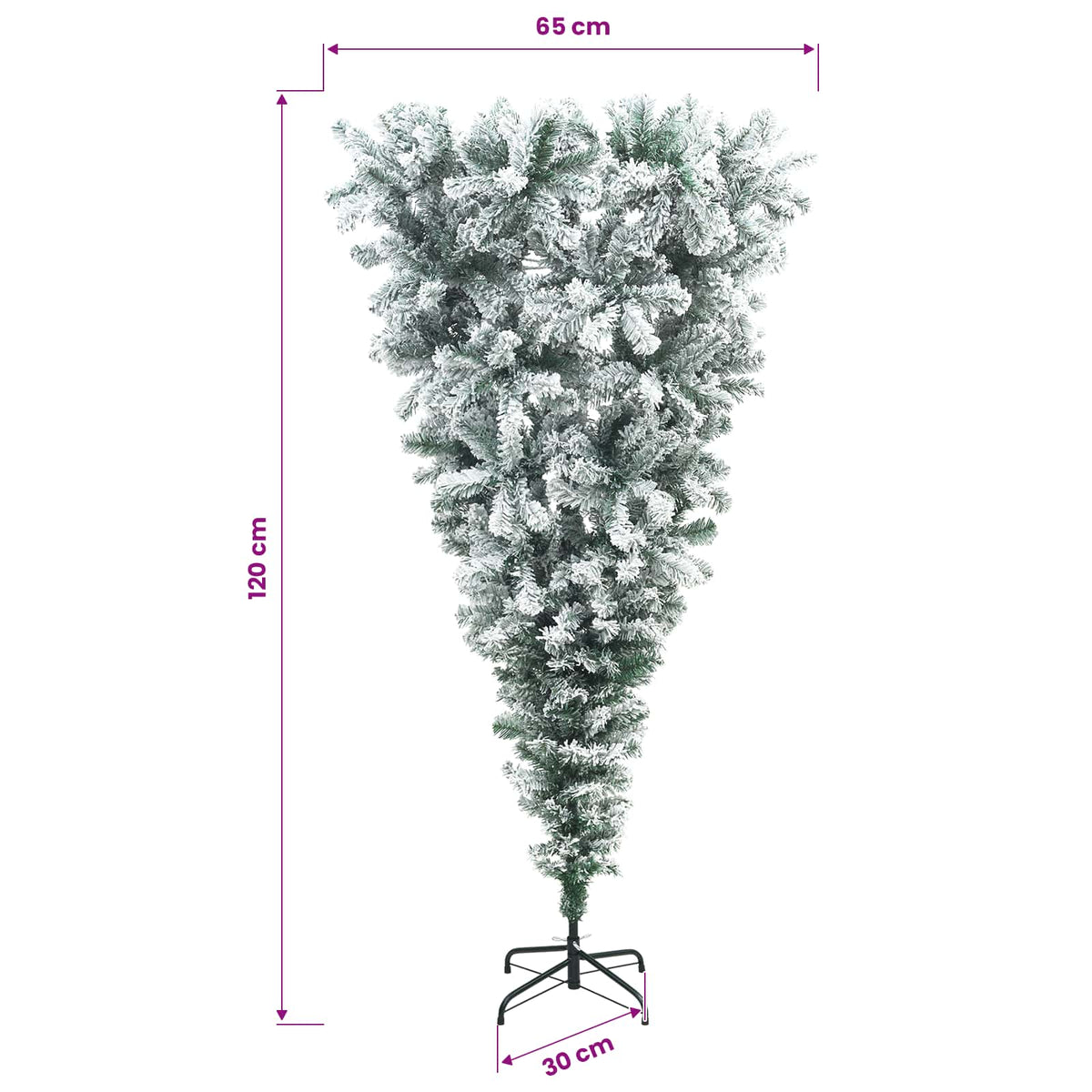 Apverstas dirbtinis Kalėdų eglutė su šakomis 120 cm 150 LED