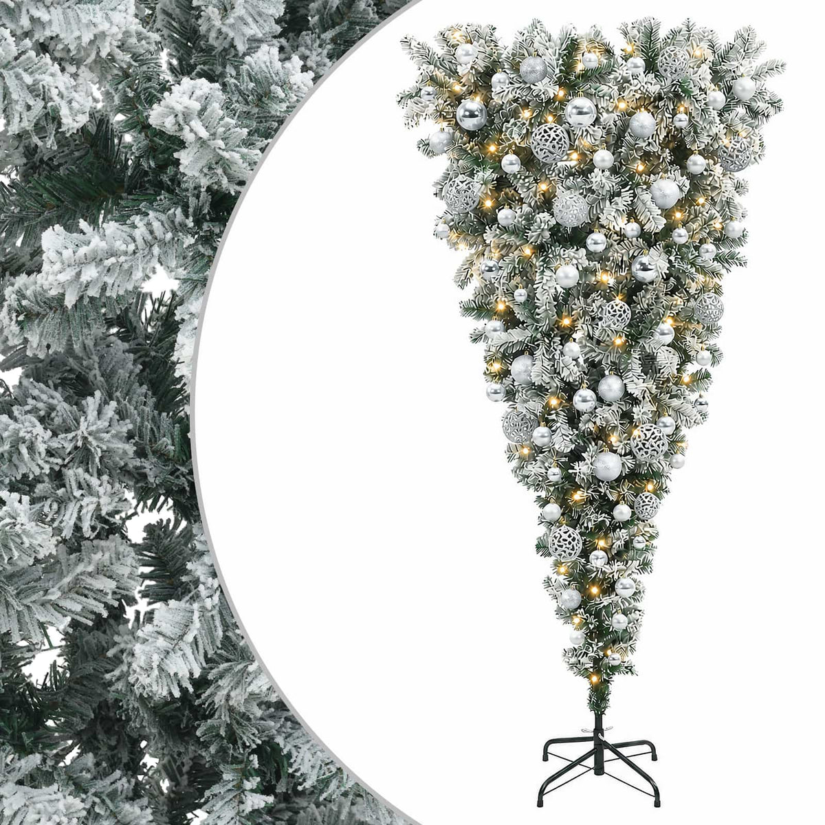 Apverstas dirbtinis Kalėdų eglutė su šakomis 180 cm 300 LED