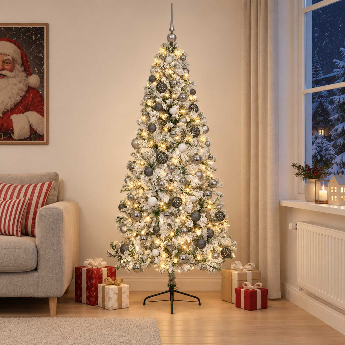 Dirbtinė kalėdinė eglutė su rutuliuku 180 cm 300 LED