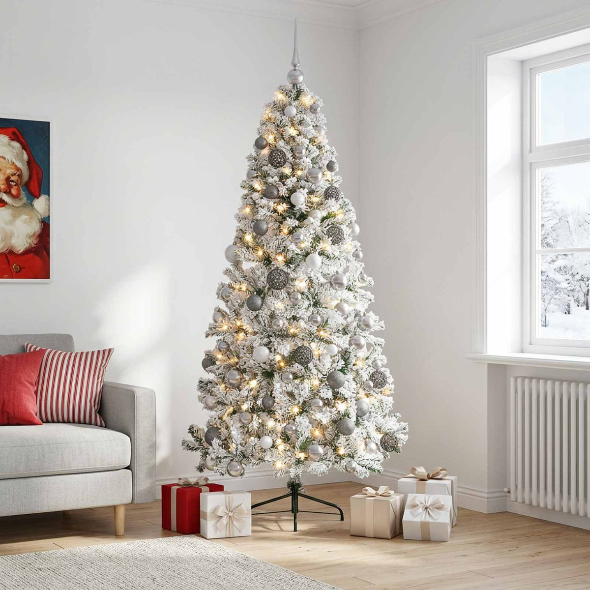 Dirbtinė kalėdinė eglutė su rutuliuku 210 cm 300 LED
