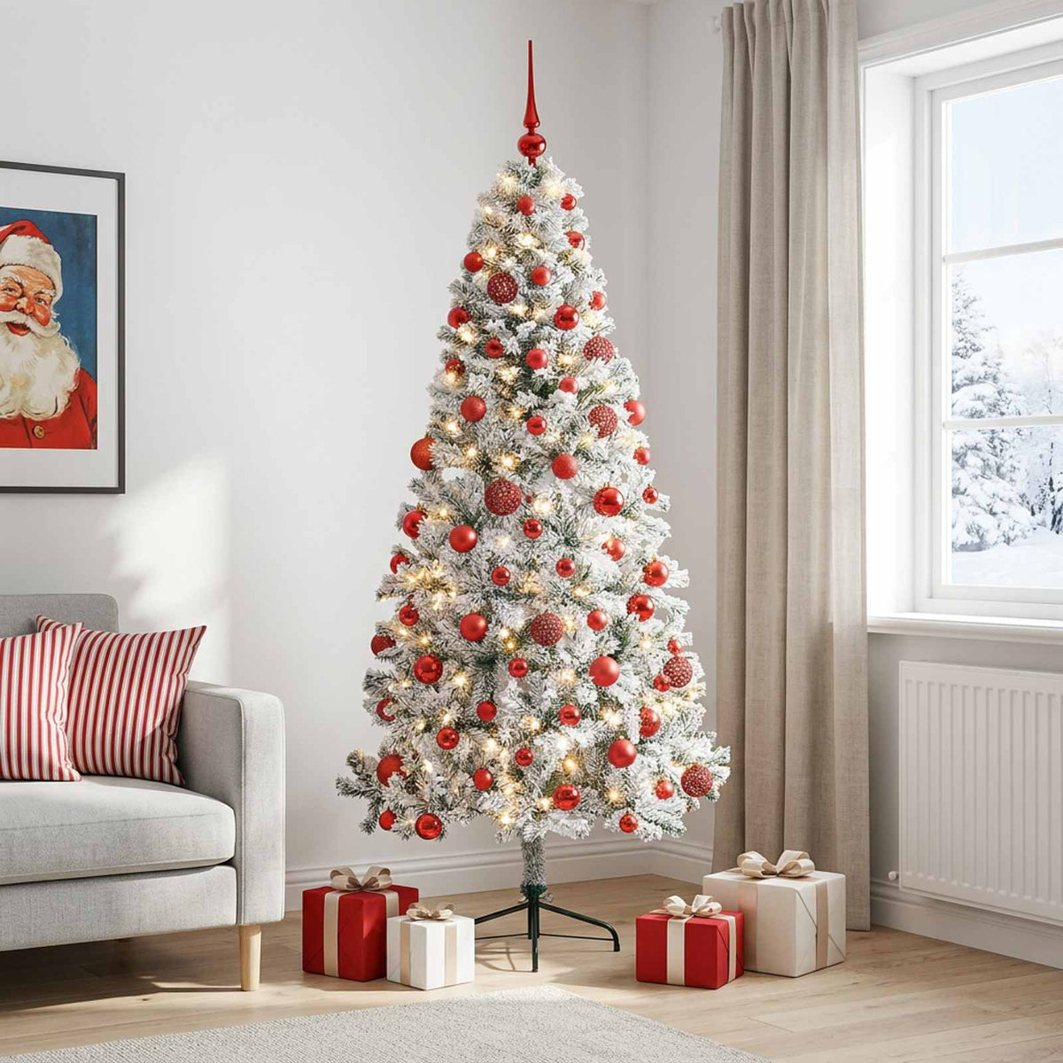 Dirbtinė kalėdinė eglutė su rutuliuku 180 cm 300 LED
